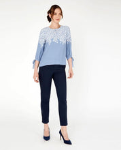 Load image into Gallery viewer, Blue Bow Sleeve Climbing Floral Blouse