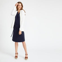 Load image into Gallery viewer, Navy Keyhole Belted Dress