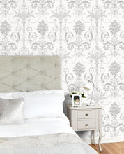 Load image into Gallery viewer, Josette Silver Glitter Wallpaper
