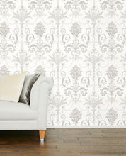 Load image into Gallery viewer, Josette Dove Grey/White Wallpaper
