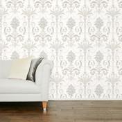 Load image into Gallery viewer, Josette Dove Grey/White Wallpaper
