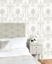 Load image into Gallery viewer, Josette Dove Grey/White Wallpaper
