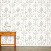 Load image into Gallery viewer, Josette Dove Grey/White Wallpaper
