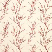 Load image into Gallery viewer, Pussy Willow Cranberry Floral Wallpaper
