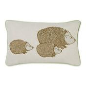 Load image into Gallery viewer, Little Hedgehogs Embroidered Decorative Cushion
