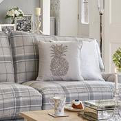 Load image into Gallery viewer, Pineapple Beaded Silver Cushion

