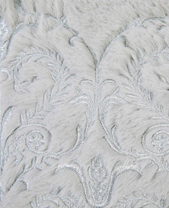 Abby Embroidered Faux Fur Cushion