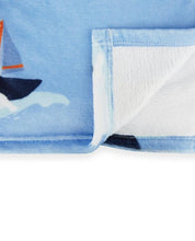 Load image into Gallery viewer, Boats Blue Fleece Blanket
