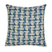 Load image into Gallery viewer, Kew Check Dark Seaspray Cushion
