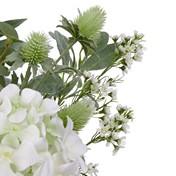 Load image into Gallery viewer, White Hydrangea, Thistle and Wintersweet in Vase
