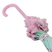 Load image into Gallery viewer, Girl's Mint/Pink Heart Ruffle Umbrella
