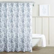 Load image into Gallery viewer, Annalise Floral Shadow Grey Shower Curtain
