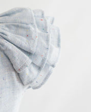 Load image into Gallery viewer, Blue Speckled Embroidered Border Toddler Dress
