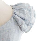Load image into Gallery viewer, Blue Speckled Embroidered Border Toddler Dress
