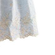 Load image into Gallery viewer, Blue Speckled Embroidered Border Toddler Dress
