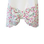 Load image into Gallery viewer, White Top with Ditsy Print Bow Detail
