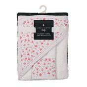 Load image into Gallery viewer, Rosebud Print Hooded Towel Set

