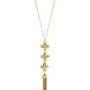 Load image into Gallery viewer, Triple Flower Necklace with Tassel
