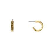 Load image into Gallery viewer, Mini Etched Floral Hoop Earrings
