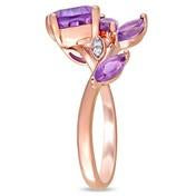 Load image into Gallery viewer, Amethyst &amp;  Diamond Leaf Ring
