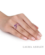 Load image into Gallery viewer, Amethyst &amp;  Diamond Leaf Ring
