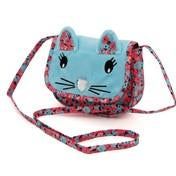 Load image into Gallery viewer, Girl's Blue Critter Cat Crossbody Purse
