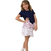 Load image into Gallery viewer, Navy Top with Lady Bug Print Bow Detail
