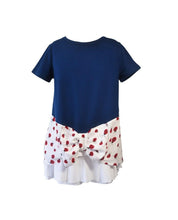 Load image into Gallery viewer, Navy Top with Lady Bug Print Bow Detail
