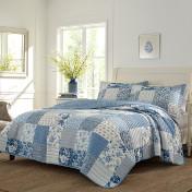 Load image into Gallery viewer, Paisley Patchwork Blue Quilt Set
