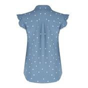 Load image into Gallery viewer, Delphinium Polka Dot Pintuck Blouse
