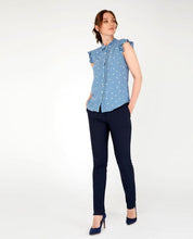 Load image into Gallery viewer, Delphinium Polka Dot Pintuck Blouse

