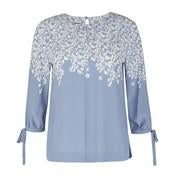 Load image into Gallery viewer, Blue Bow Sleeve Climbing Floral Blouse
