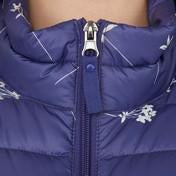 Load image into Gallery viewer, Blue Pretty Posey Print Down Jacket
