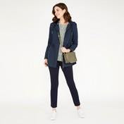 Load image into Gallery viewer, Navy Long Length Rain Coat
