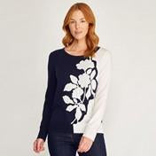 Load image into Gallery viewer, Intarsia Flower Sweater
