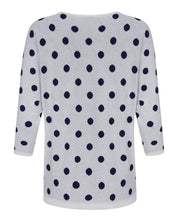 Load image into Gallery viewer, Navy and White Spot Batwing Sweater
