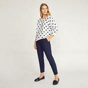Load image into Gallery viewer, Navy and White Spot Batwing Sweater
