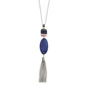Load image into Gallery viewer, Pastel Stripe Bead Tassel Long Necklace
