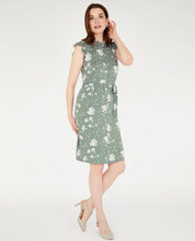 Load image into Gallery viewer, Khaki Pretty Posy Print Shirt Dress
