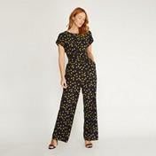 Load image into Gallery viewer, Ditsy Print Pintuck Jumpsuit
