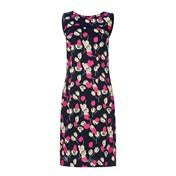 Load image into Gallery viewer, Navy/Lobster Tulip Print Shift Dress
