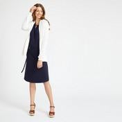 Load image into Gallery viewer, Navy Keyhole Belted Dress
