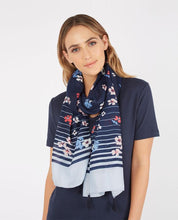 Load image into Gallery viewer, Scattered Floral Stripe Scarf

