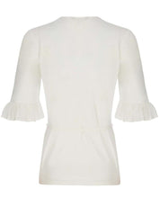 Load image into Gallery viewer, Ivory 1/2 Sleeve V-Neck Chiffon Frill Top
